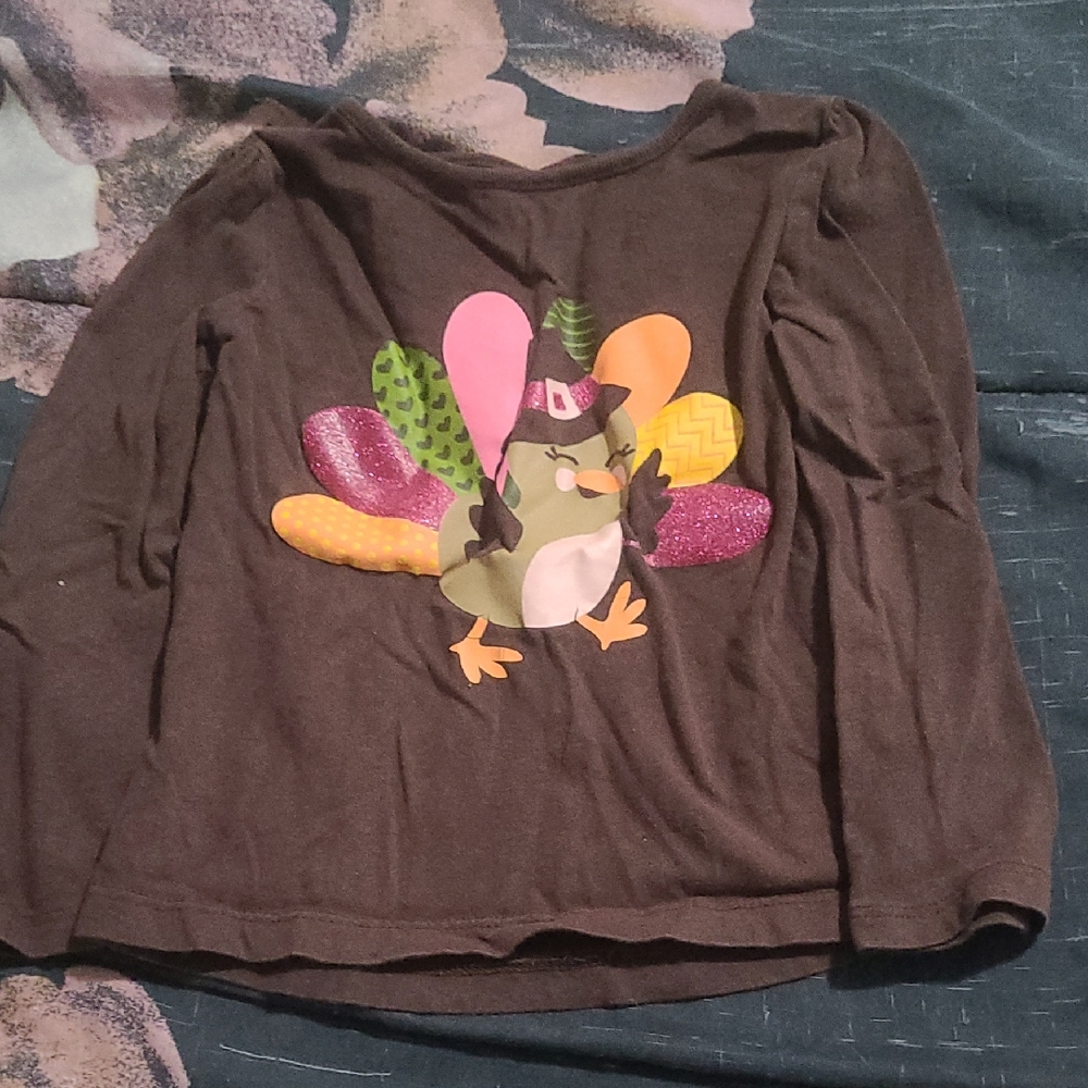 Jumping Beans Brown Long Sleeve with Colorful Turkey